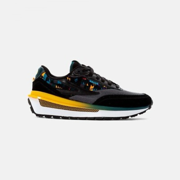 Fila Other - Fila Mens Renno Woven Reggio Sneakers Shoes Size 7 Black Yellow Gray